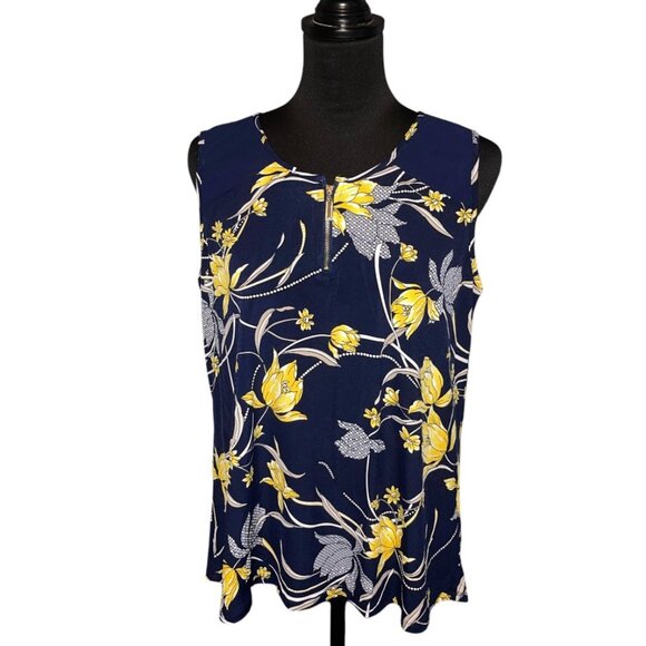 SJS Tops - FLORAL SLEEVELESS TANK BLOUSE